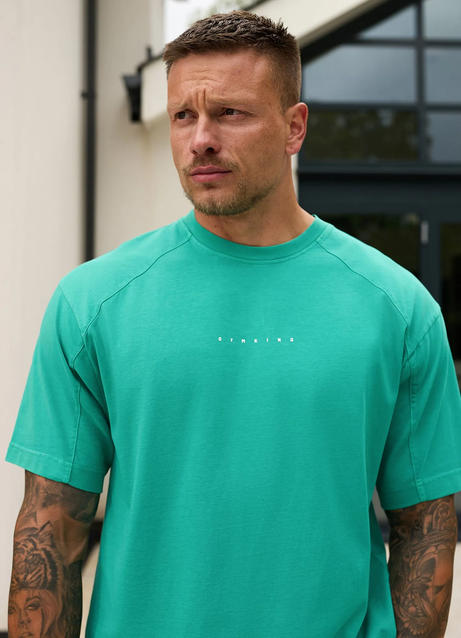 Gym King Purpose Washed T-Shirt - Aqua Teal sold by The Gym King product image thumbnail 4