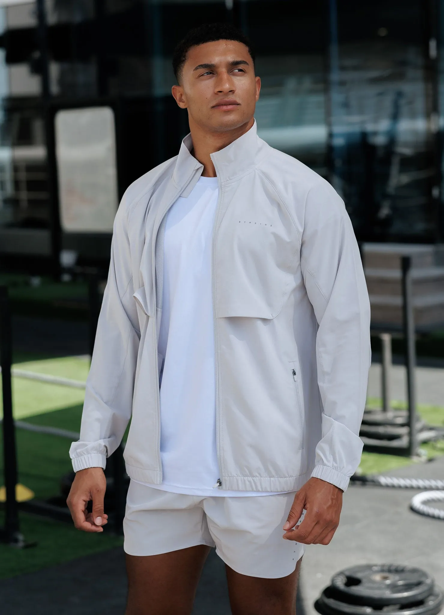 Gym King Purpose Tracksuit Top - Light Grey sold by The Gym King