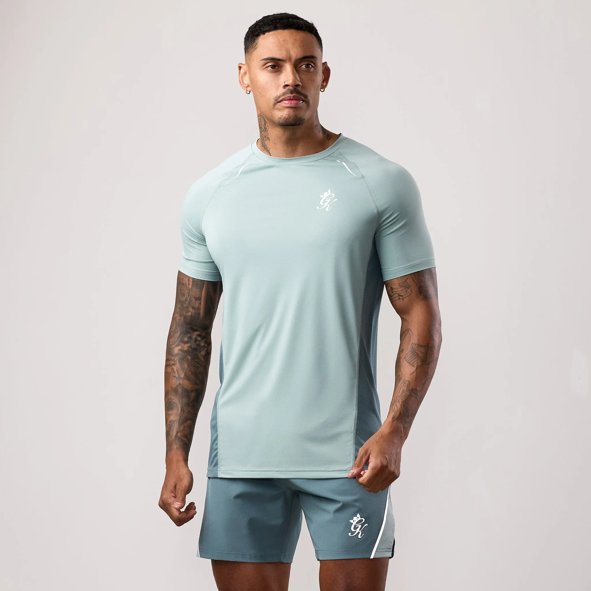 Gym King Flex 2.0 Tee - Silver Blue/Petrol Blue sold by The Gym King product image thumbnail 2
