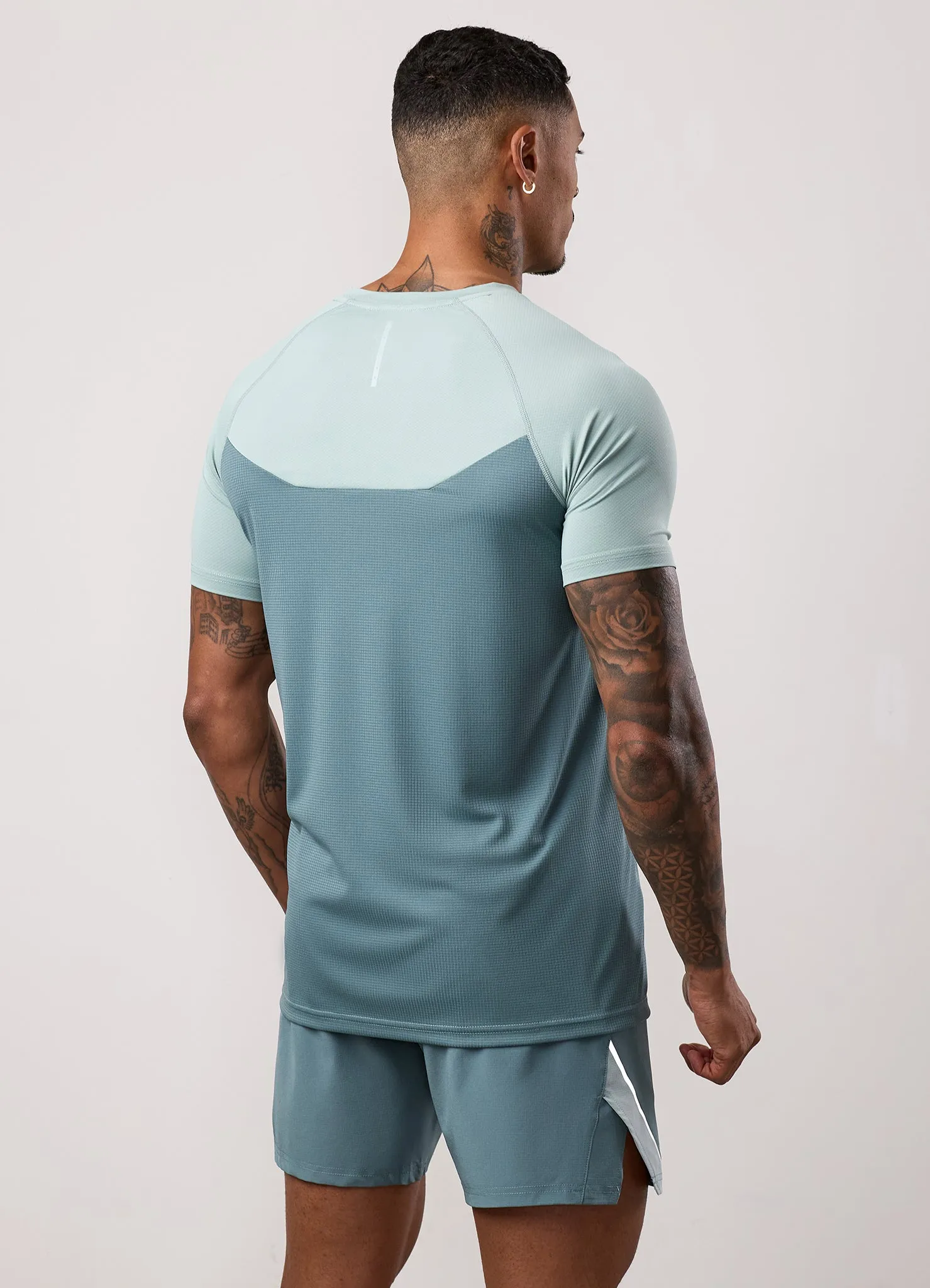 Gym King Flex 2.0 Tee - Silver Blue/Petrol Blue sold by The Gym King product image thumbnail 3