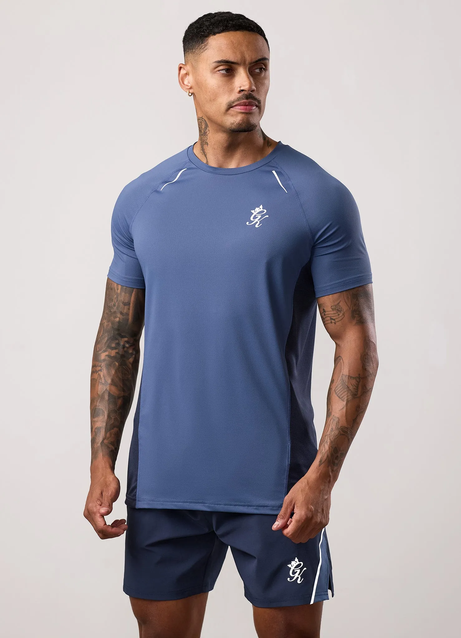 Gym King Flex 2.0 Tee - Dark Denim/Faded Indigo sold by The Gym King