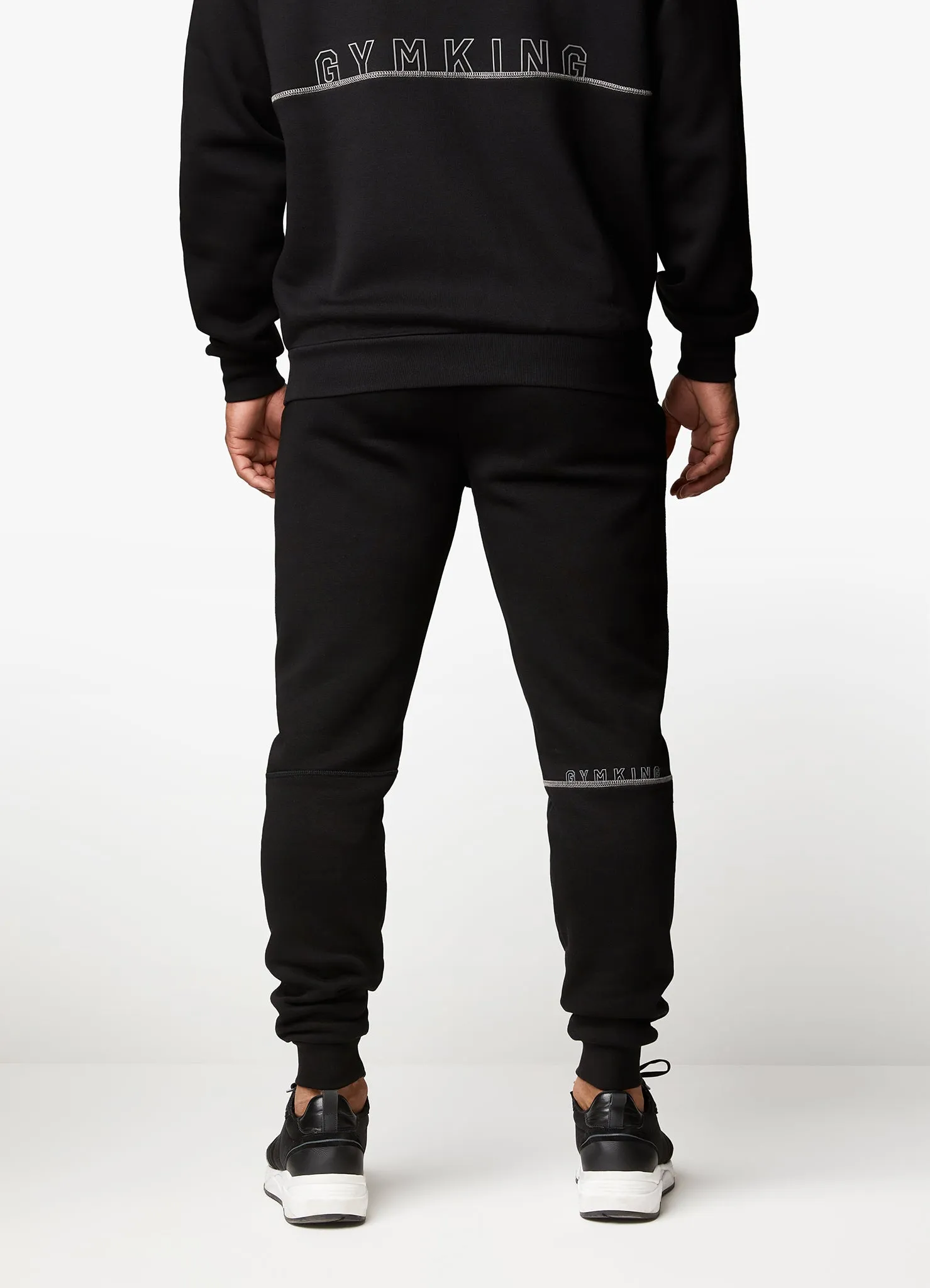 Gym King Outline Print Jogger - Black sold by The Gym King