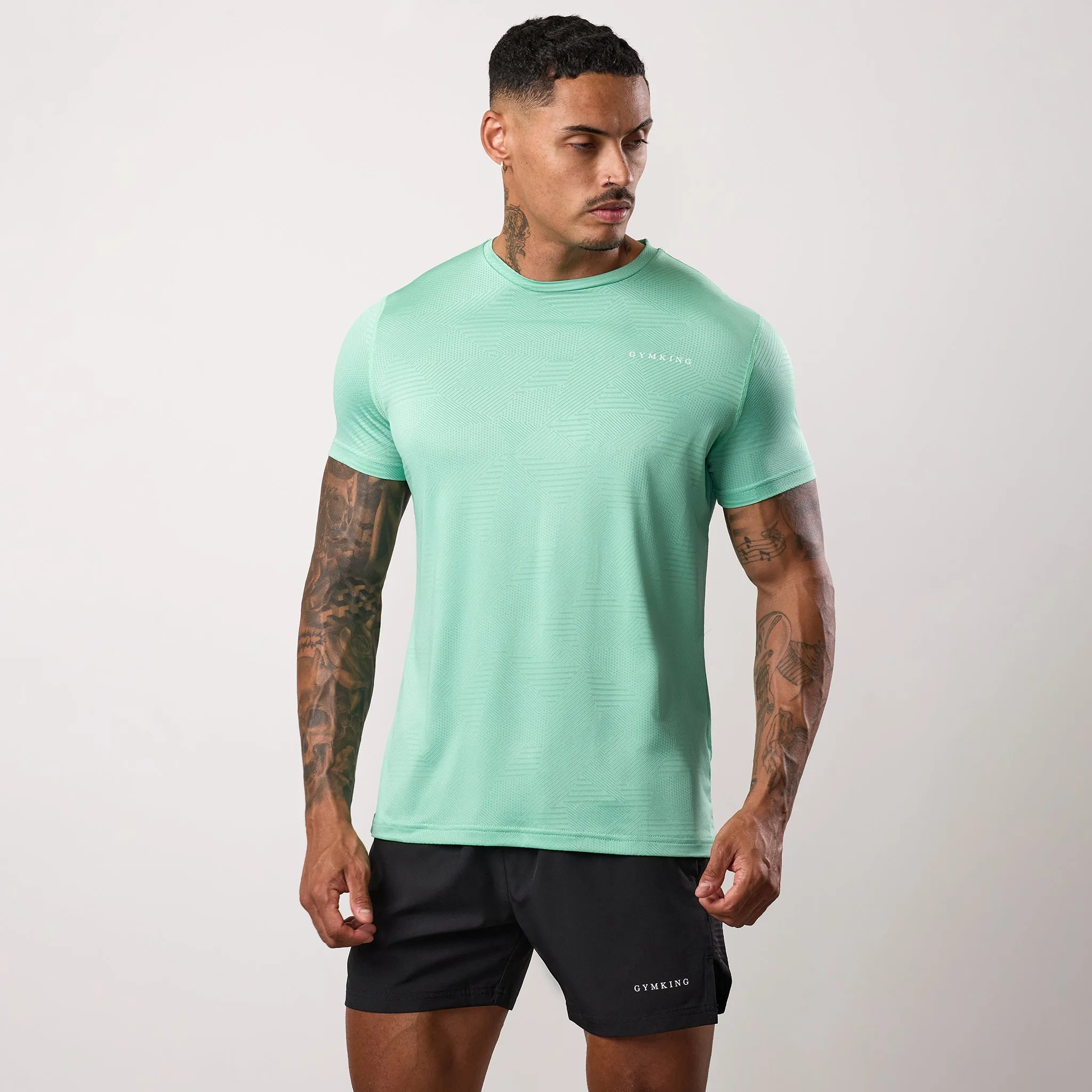 Gym King Geometric Knit Tee - Apple Green sold by The Gym King product image thumbnail 2