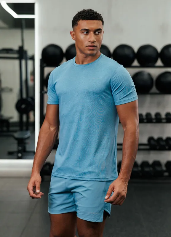 Gym King Geometric Knit Tee - Sea Mist sold by The Gym King