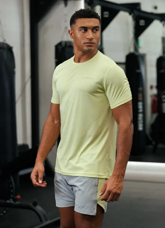 Gym King Geometric Knit Tee - Limelight sold by The Gym King