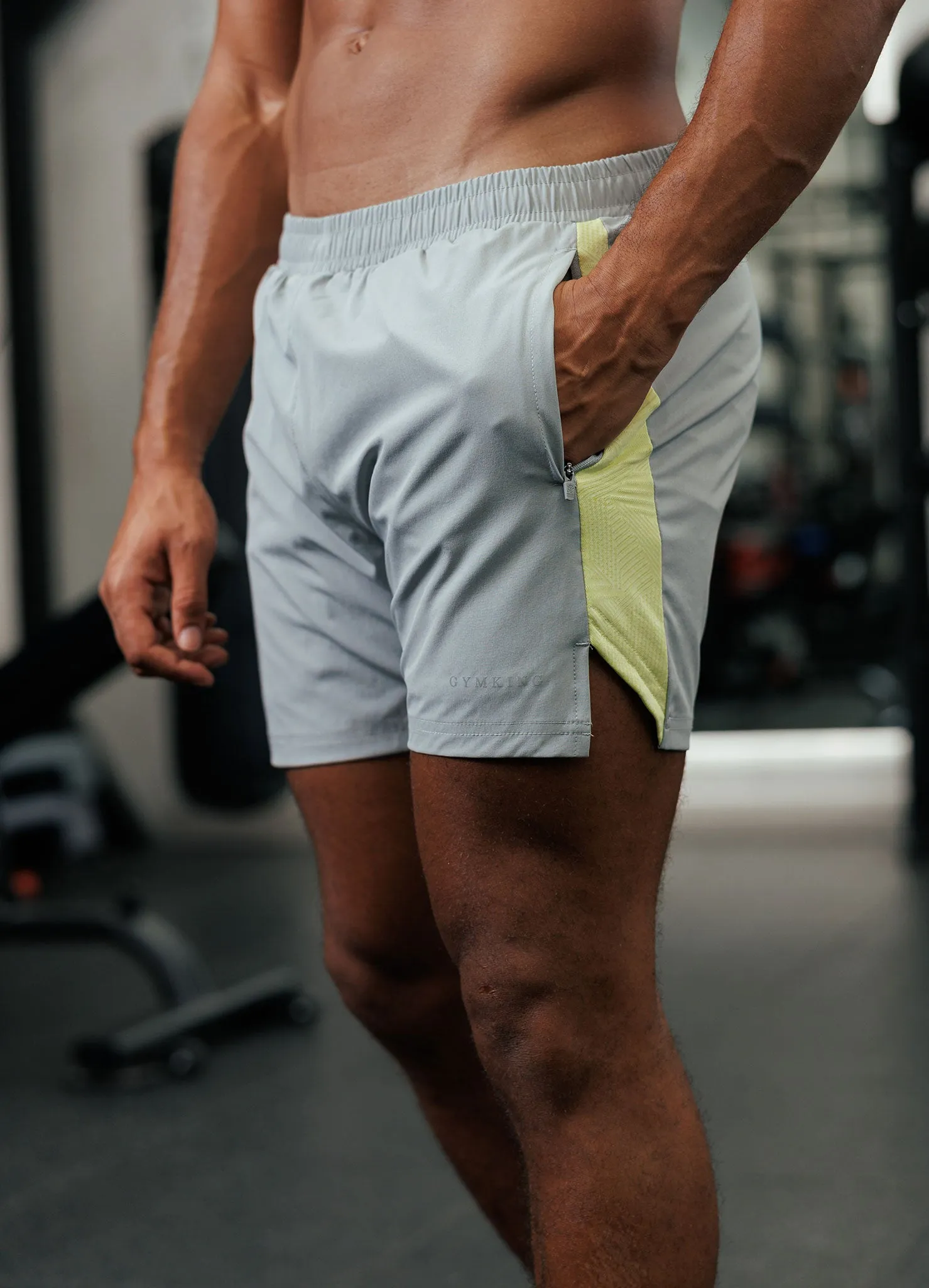 Gym King Geometric Knit Short - Urban Grey/Limelight sold by The Gym King product image thumbnail 5