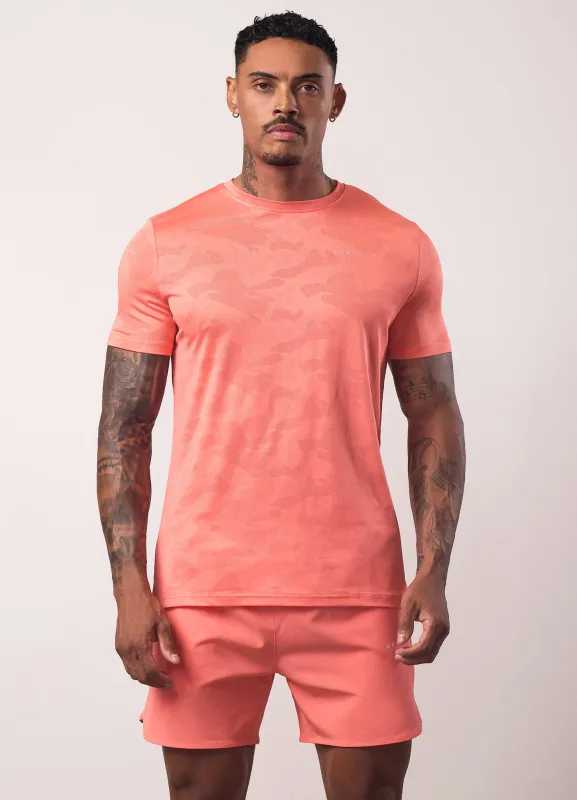 Gym King Relentless Camo Tee - Coral Punch sold by The Gym King