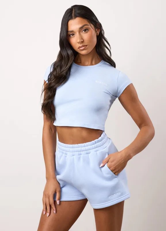 Gym King 365 Crop Jersey Tee - Hydrangea Blue sold by The Gym King