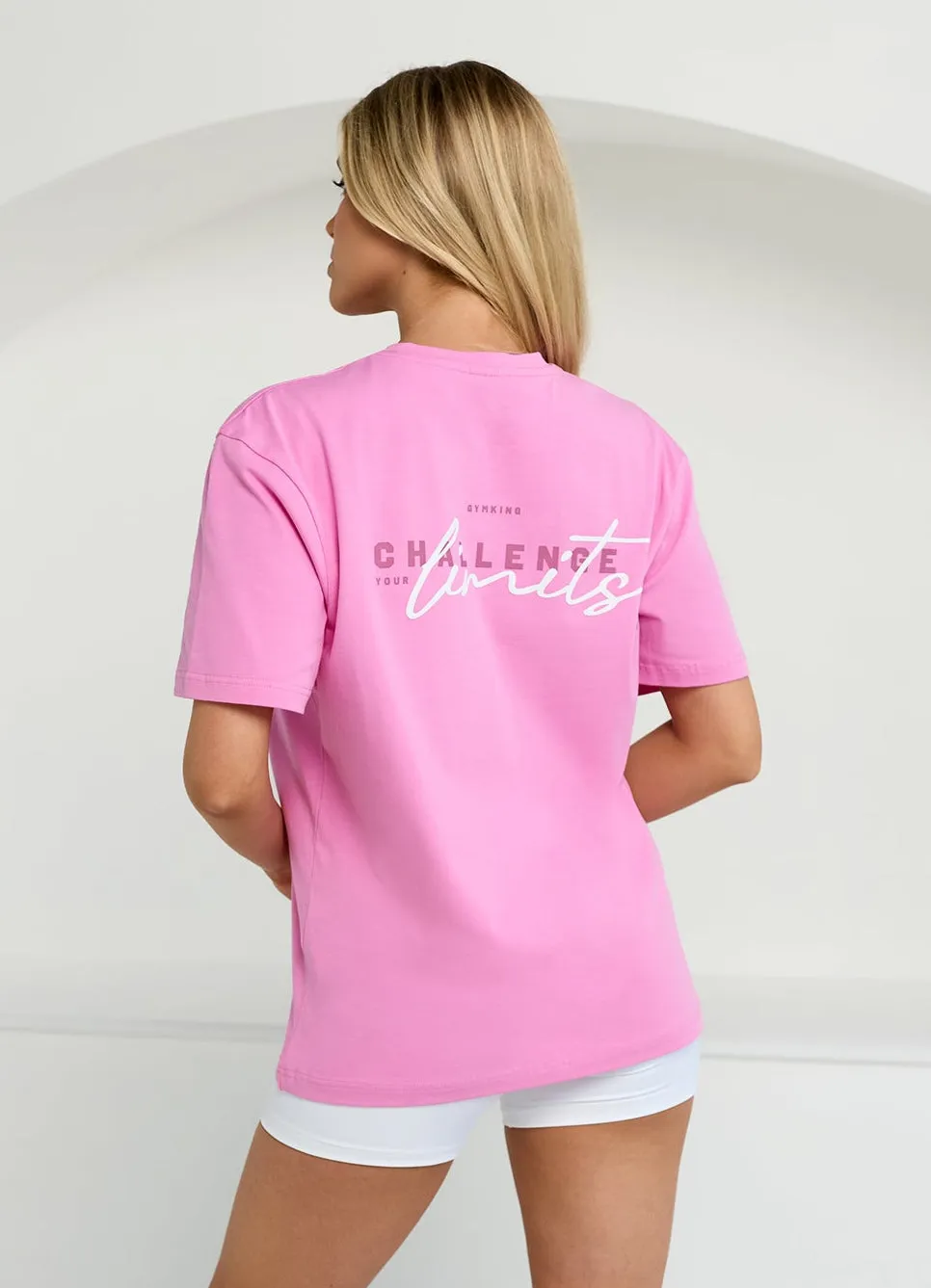 Gym King Challenge Boyfriend Tee - Bubblegum Pink sold by The Gym King