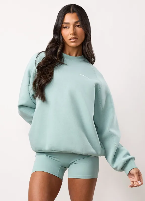 Gym King 365 Raglan Sleeve Crew - Green Mist sold by The Gym King