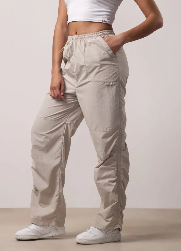 Gym King Ruched Woven Cargo Trouser - Light Stone sold by The Gym King