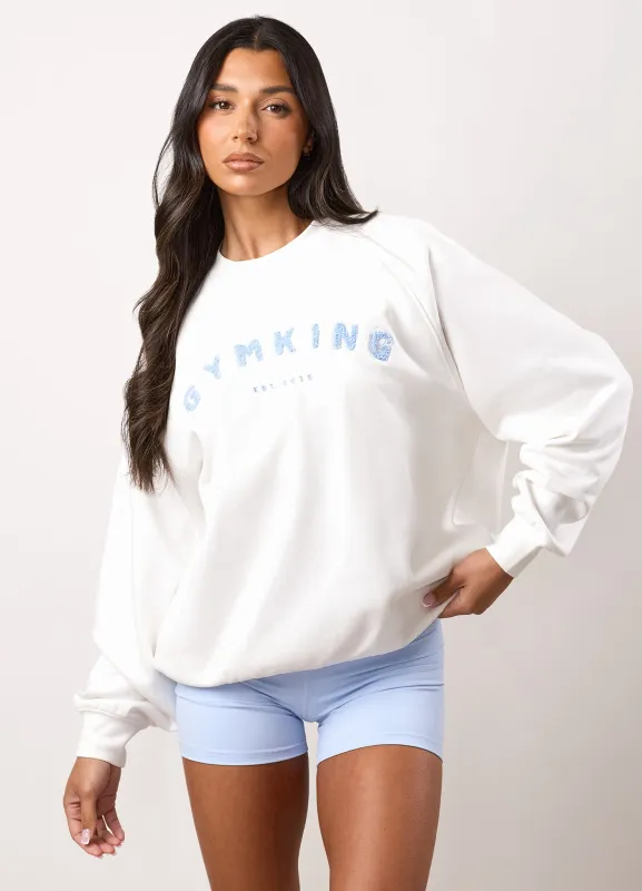 Gym King Shadow Oversized Crew - Cream sold by The Gym King