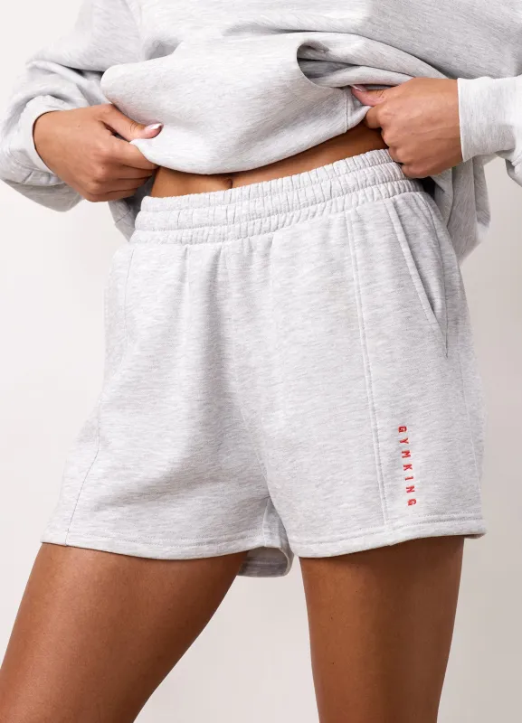 Gym King Shadow Seam Detail Short - Snow Marl sold by The Gym King