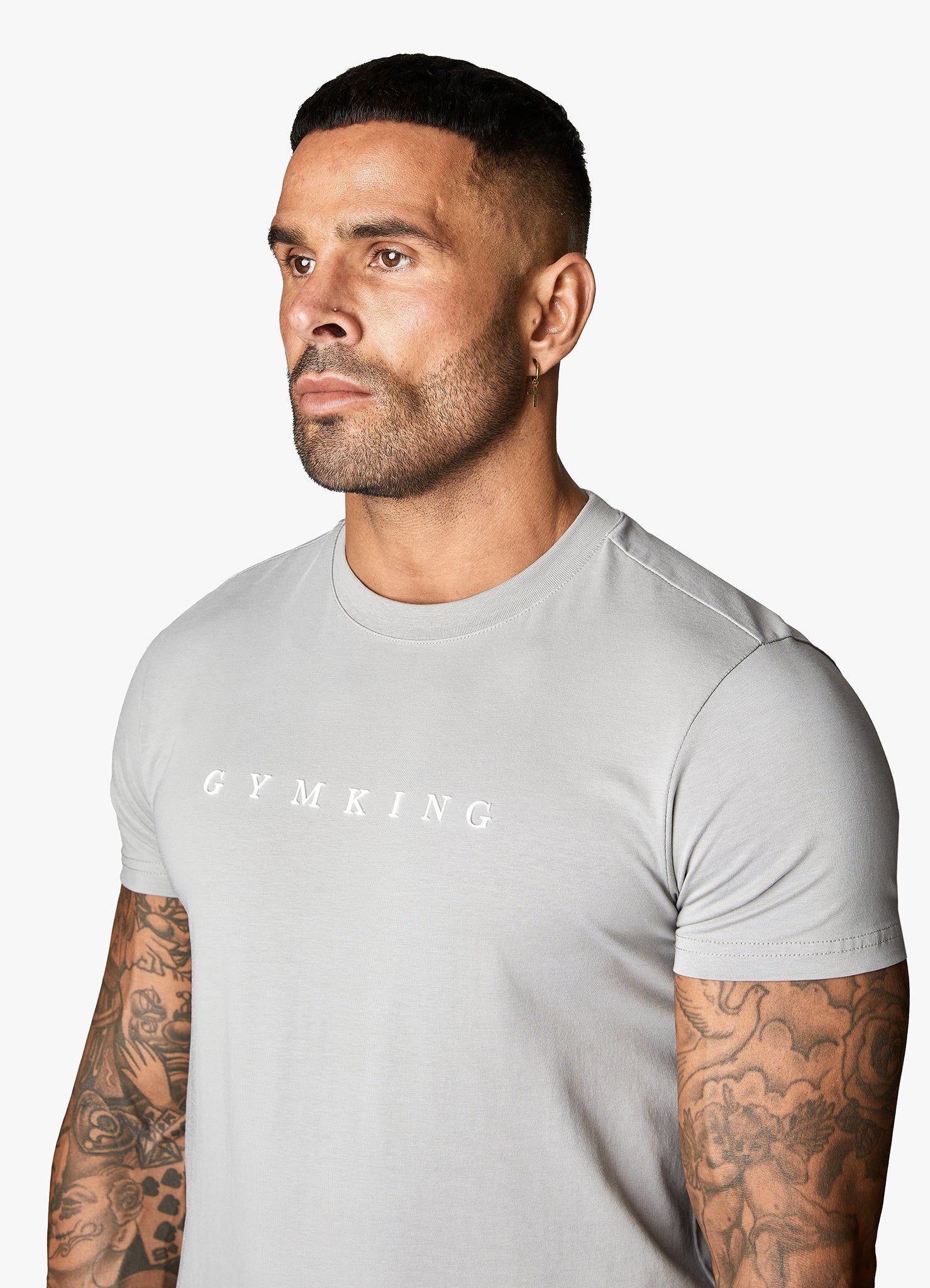 Gym King Linear Print Tee - Cloudy Grey sold by The Gym King product image thumbnail 5