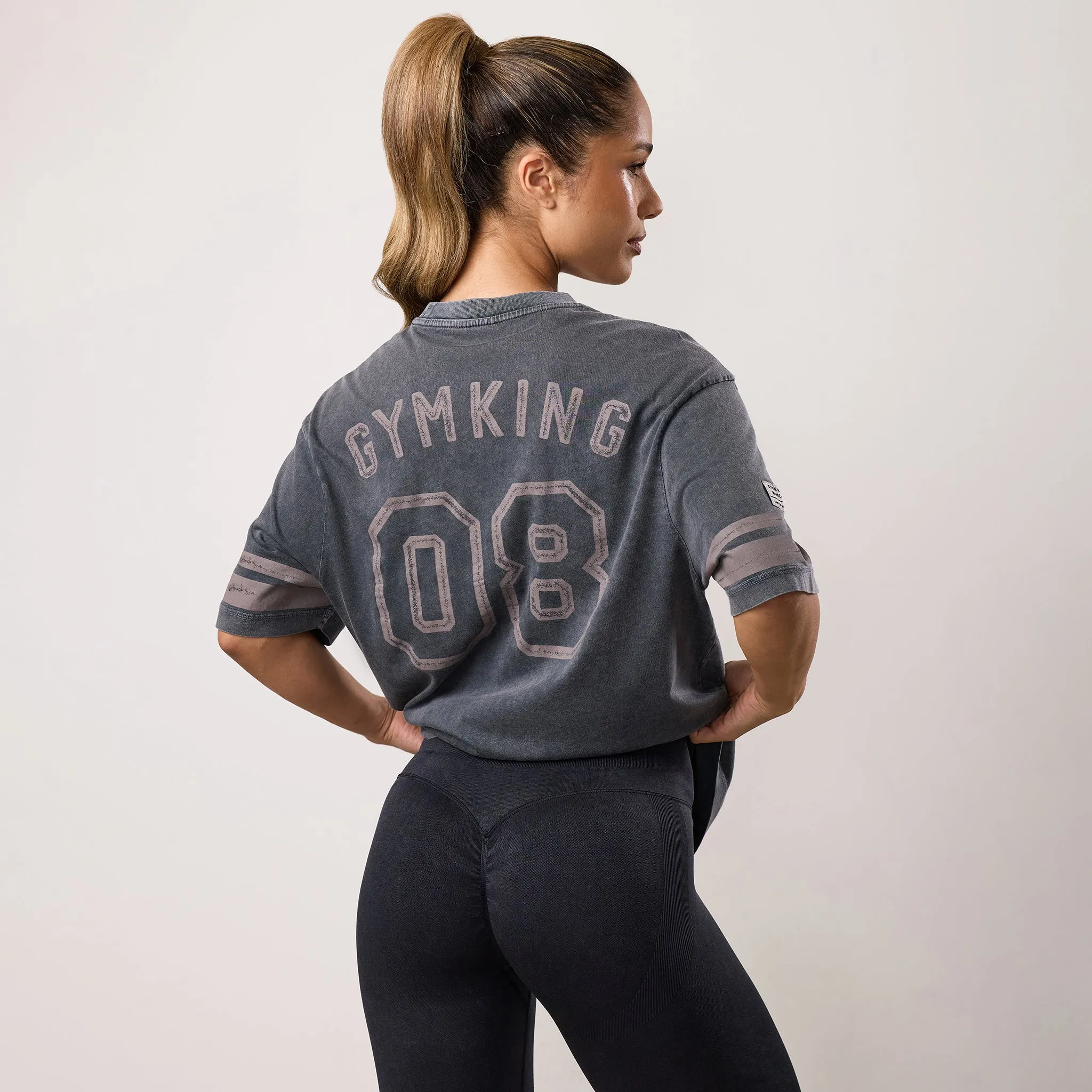 Gym King Limitless Jersey Boyfriend Tee - Washed Black sold by The Gym King product image thumbnail 2