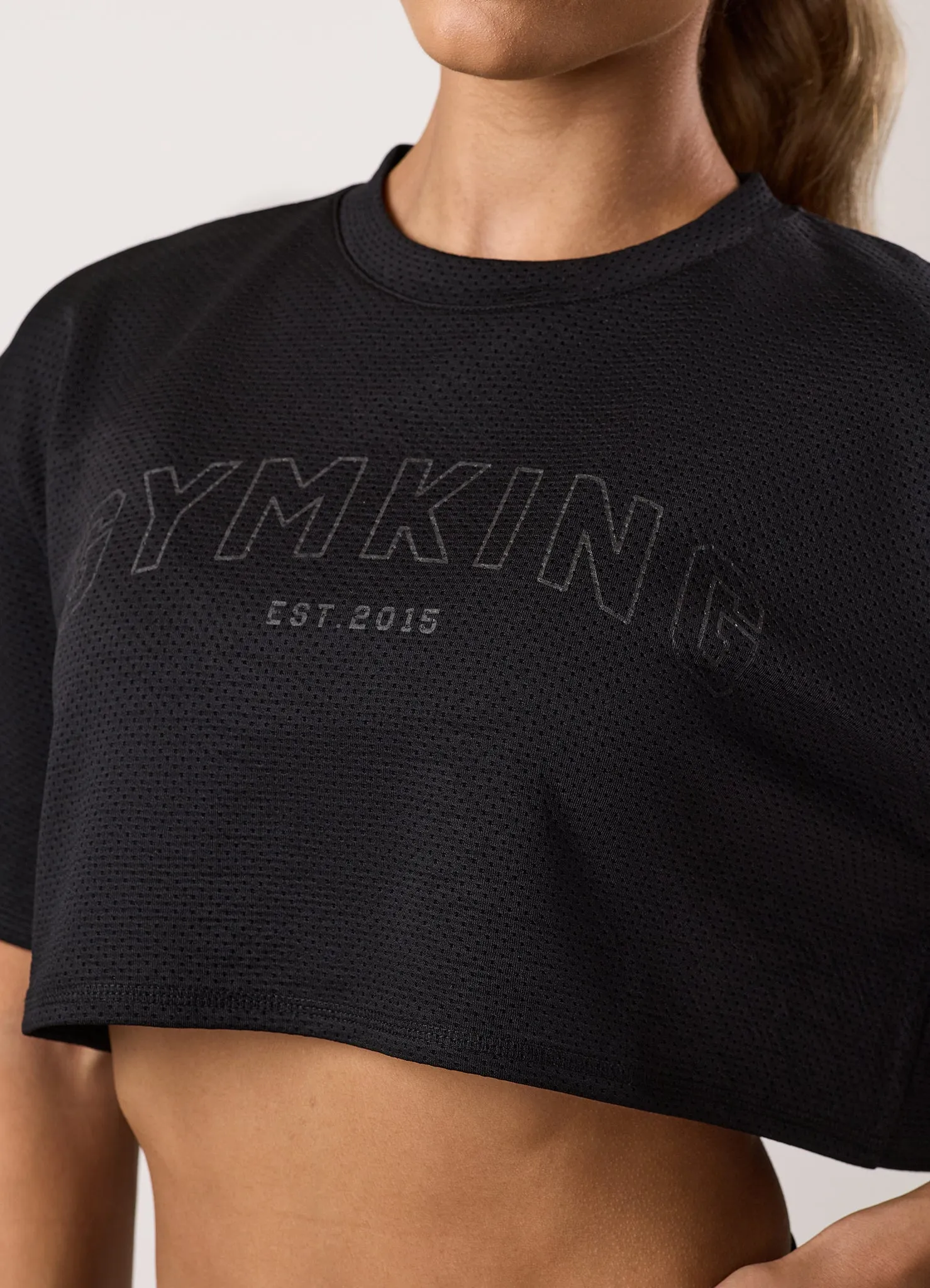 Gym King Limitless Crop Mesh Tee - Black sold by The Gym King product image thumbnail 5