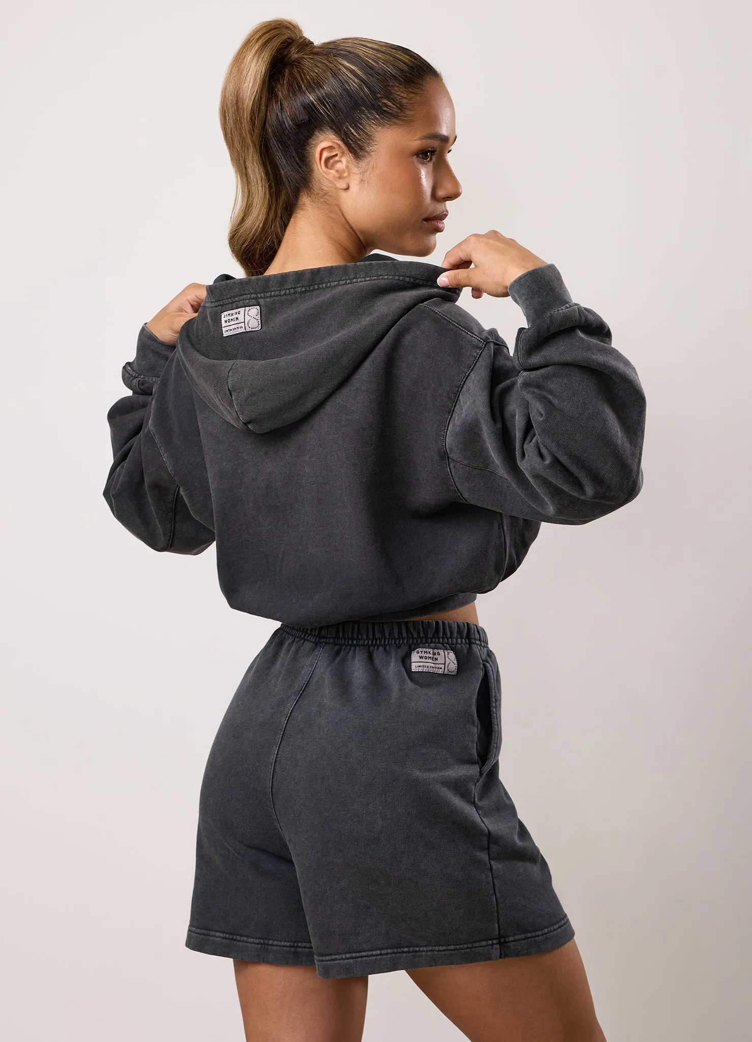 Gym King Limitless Relaxed Fit Full Zip Hood - Washed Black sold by The Gym King product image thumbnail 3