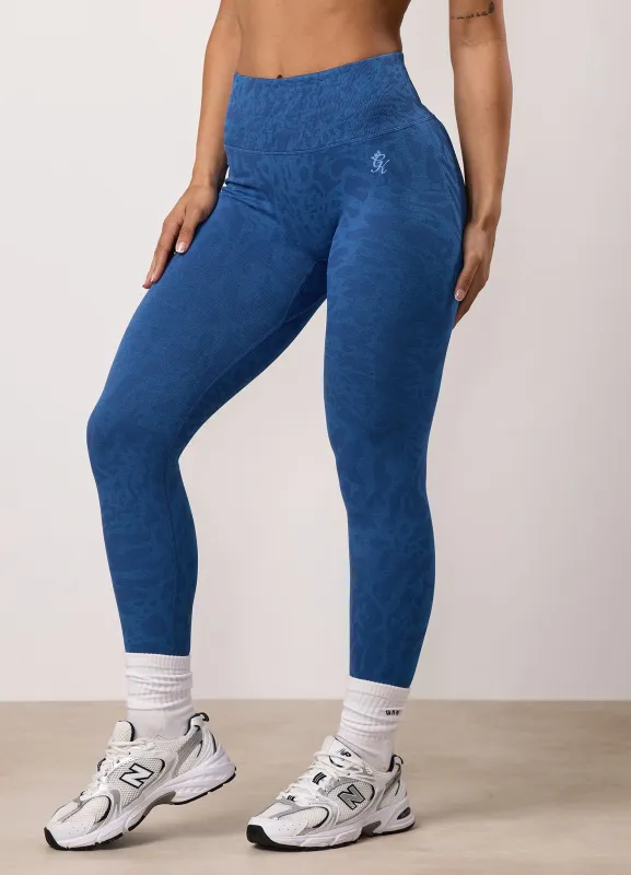 Gym King Limitless Seamless Sculpt Legging - Bold Blue Animal Print sold by The Gym King
