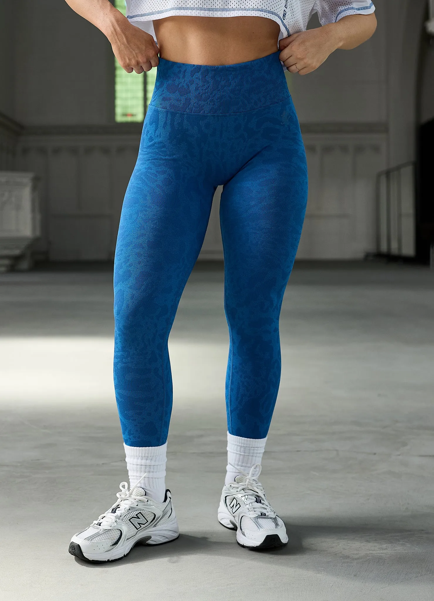 Gym King Limitless Seamless Sculpt Legging - Bold Blue Animal Print sold by The Gym King product image thumbnail 4