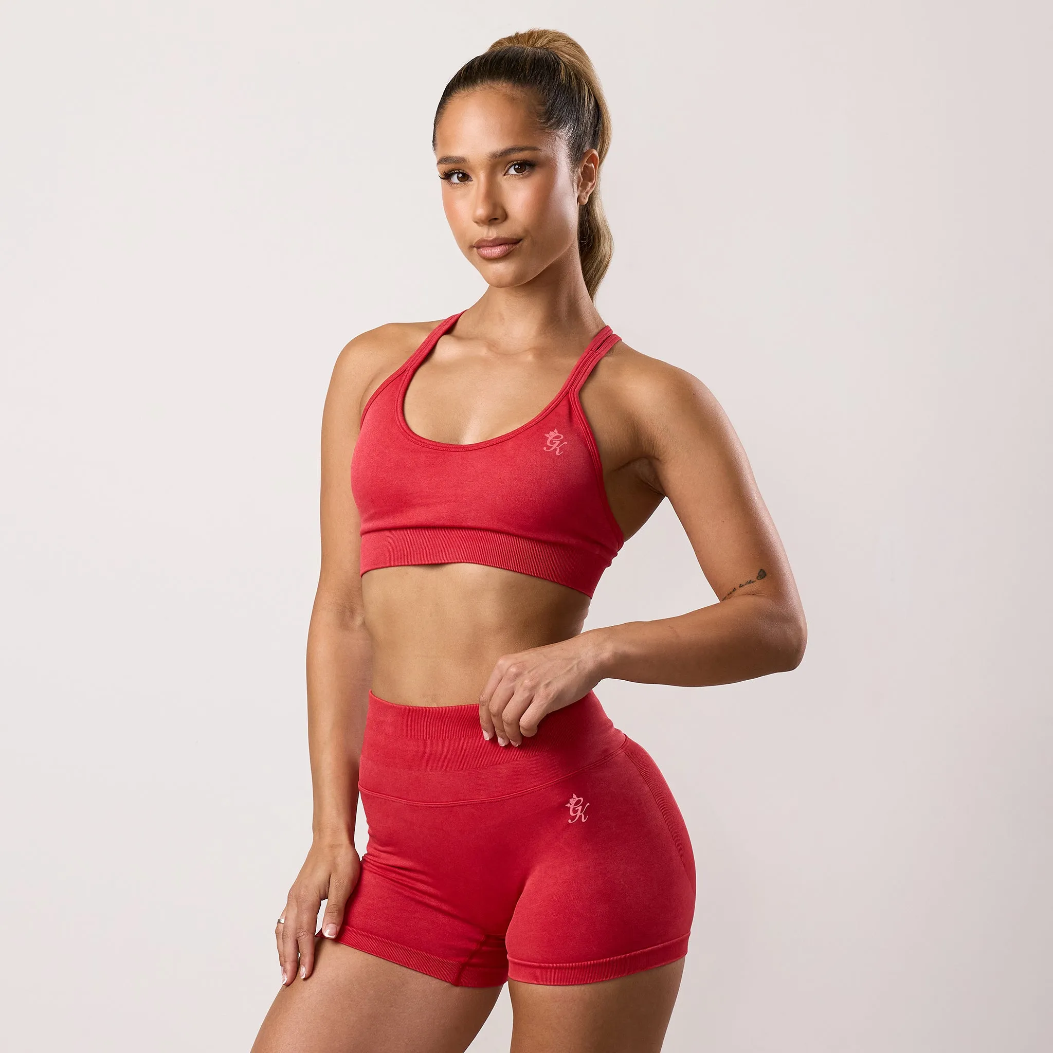 Gym King Limitless Seamless Sculpt Micro Bra - Deep Red Acid Wash sold by The Gym King product image thumbnail 2