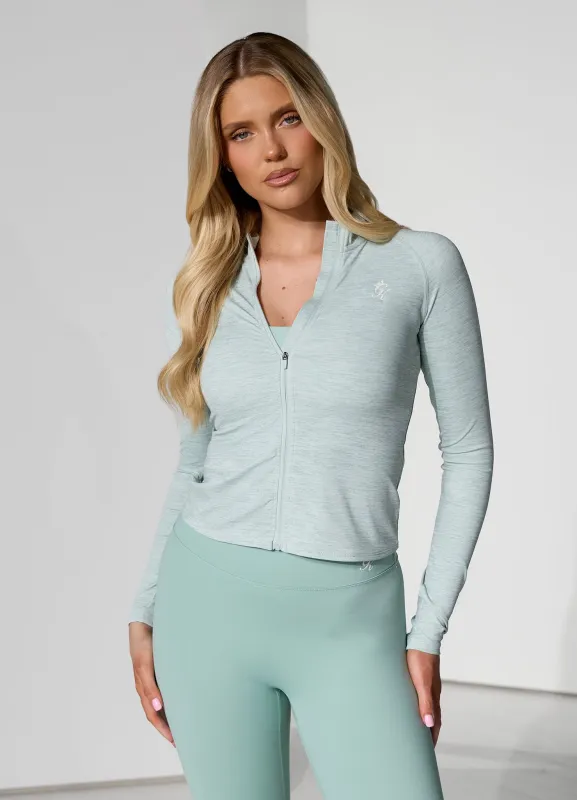 Gym King 365 Full Zip Funnel - Green Mist Grindle sold by The Gym King