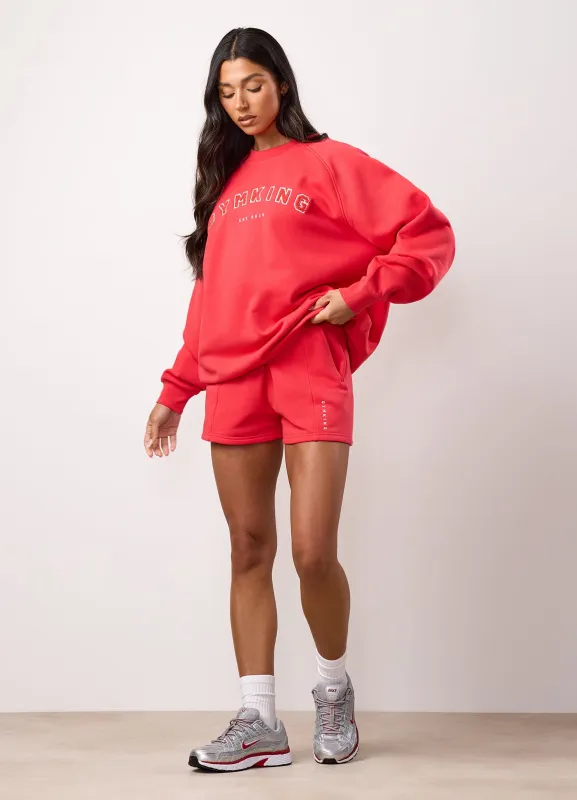 Gym King Shadow Oversized Crew and Shorts - Watermelon sold by The Gym King