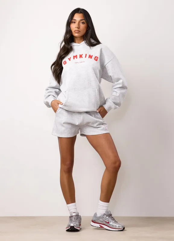 Gym King Shadow Oversized Hood and Shorts - Snow Marl sold by The Gym King