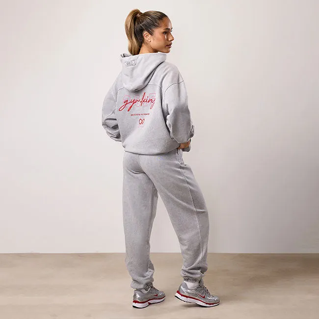 Gym King Limitless Oversized Hood Tracksuit - Washed Light Grey sold by The Gym King product image thumbnail 2