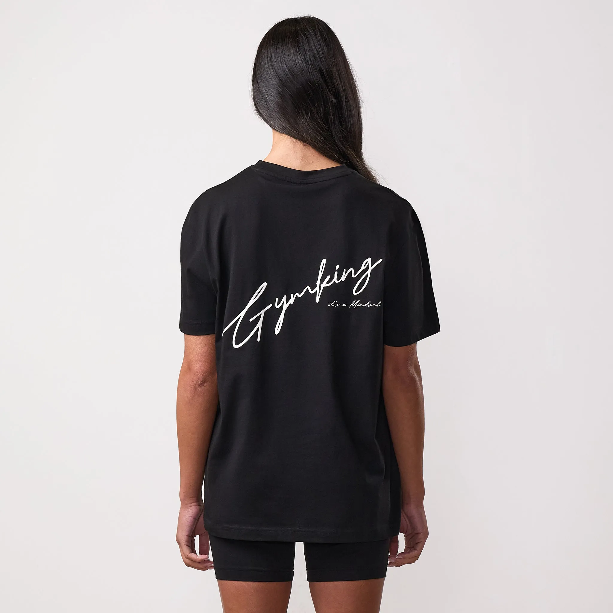 Gym King Script Mindset Jersey BF Tee - Black sold by The Gym King product image thumbnail 2