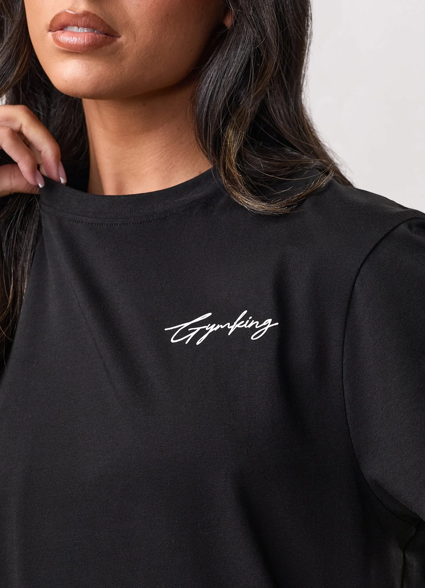 Gym King Script Mindset Jersey BF Tee - Black sold by The Gym King product image thumbnail 5