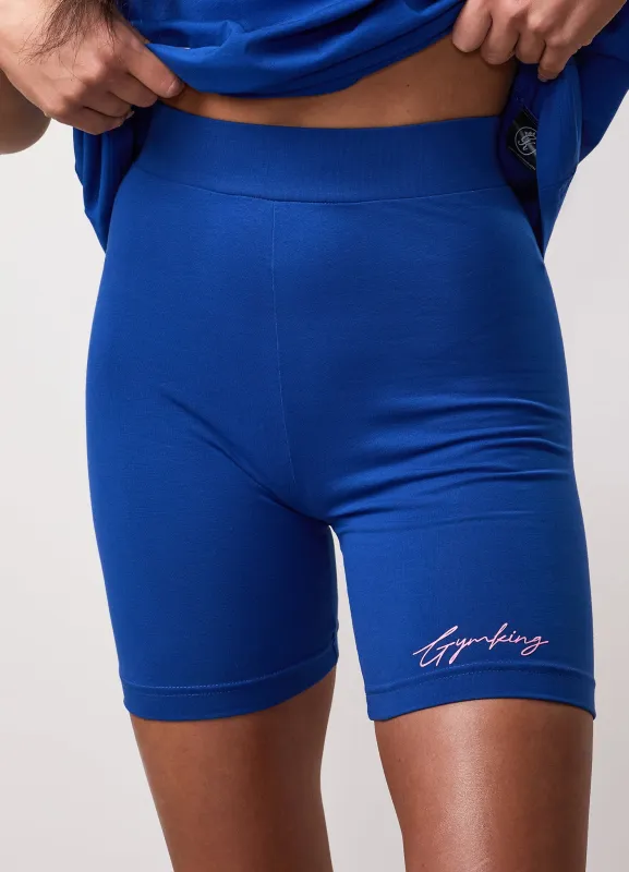 Gym King Script Mindset 5" Jersey Cycle Short - Cobalt sold by The Gym King