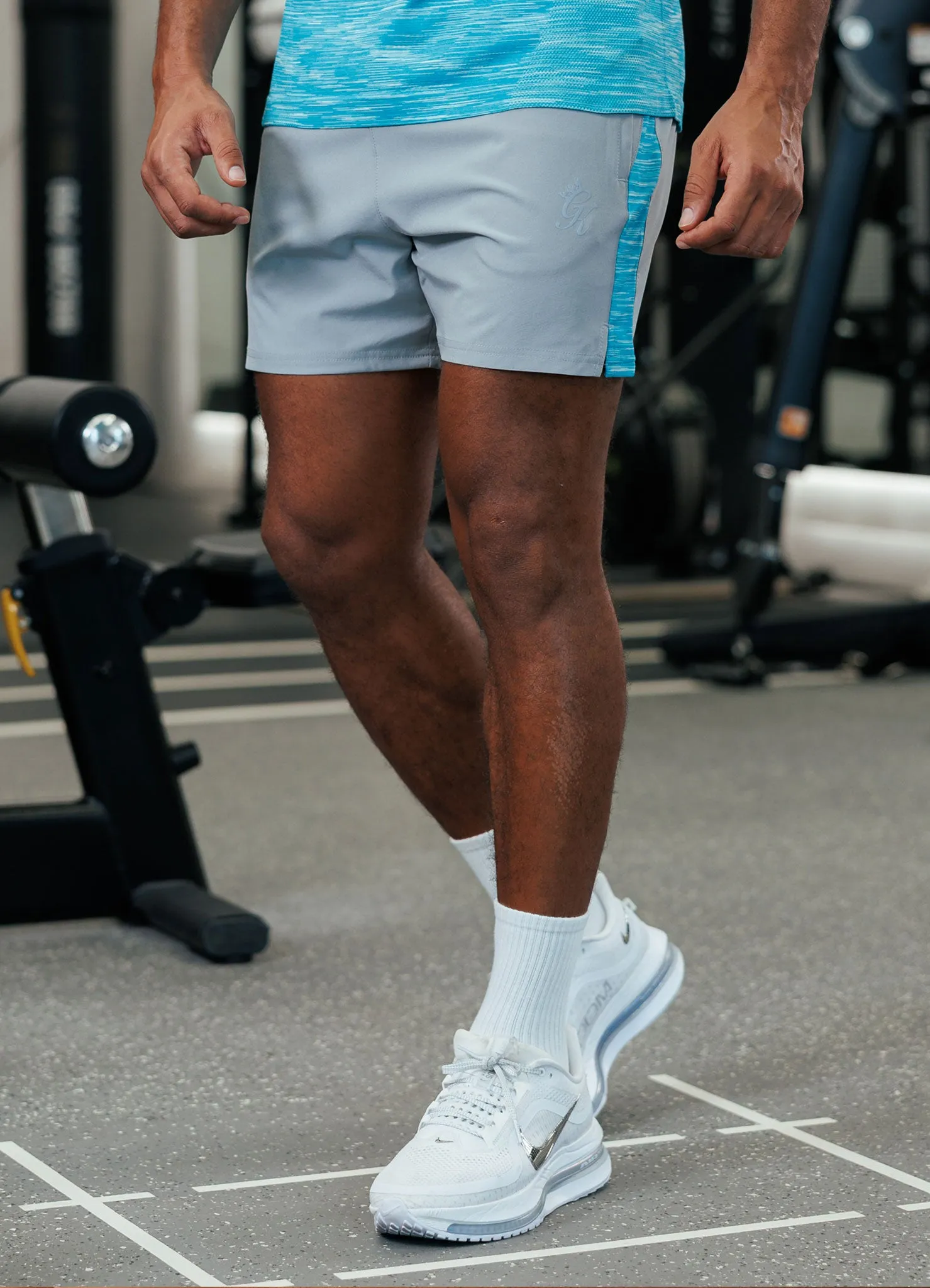 Gym King Energy Space Dye Short - Urban Grey/Ocean Blue Multi sold by The Gym King