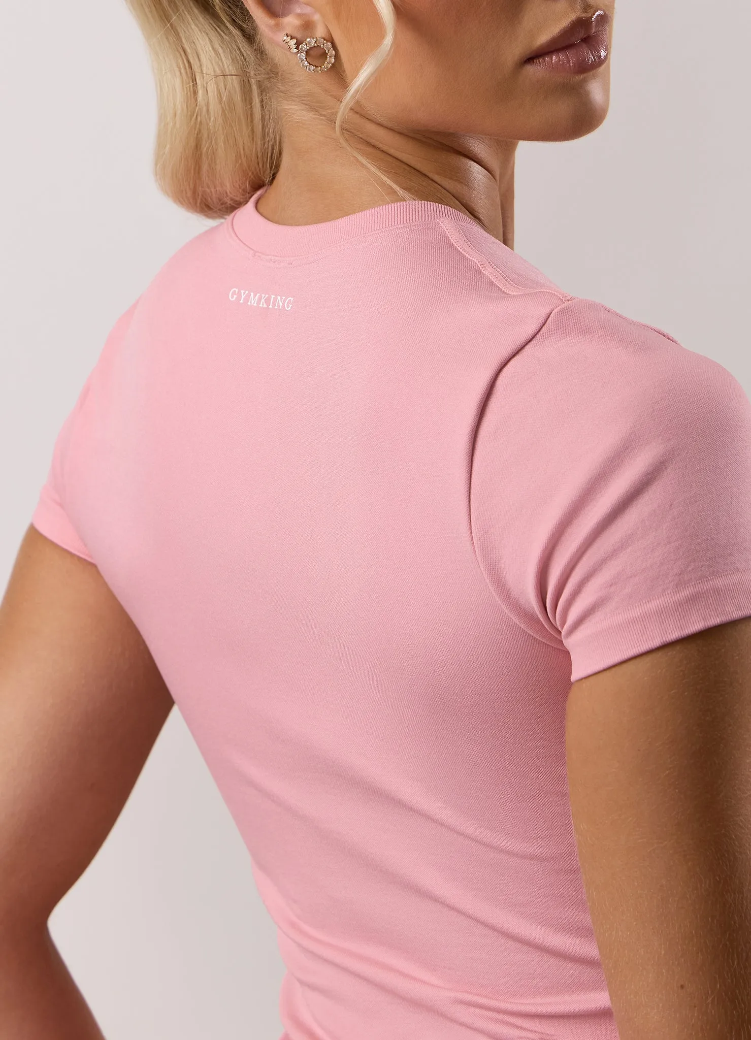 Gym King Sculpt Seamless Short Sleeve Tee - Pink Blush sold by The Gym King product image thumbnail 5