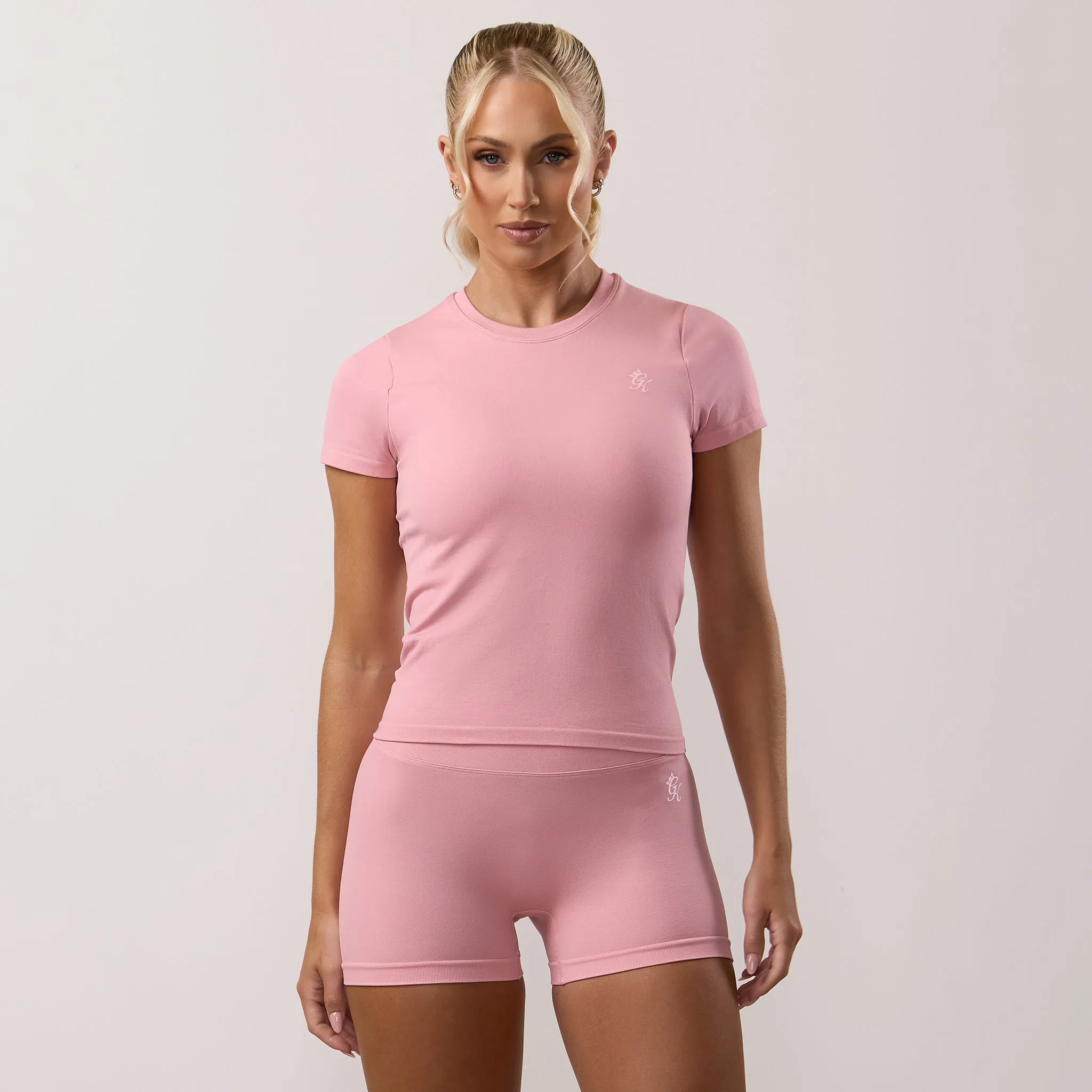 Gym King Sculpt Seamless Short Sleeve Tee - Pink Blush sold by The Gym King product image thumbnail 2