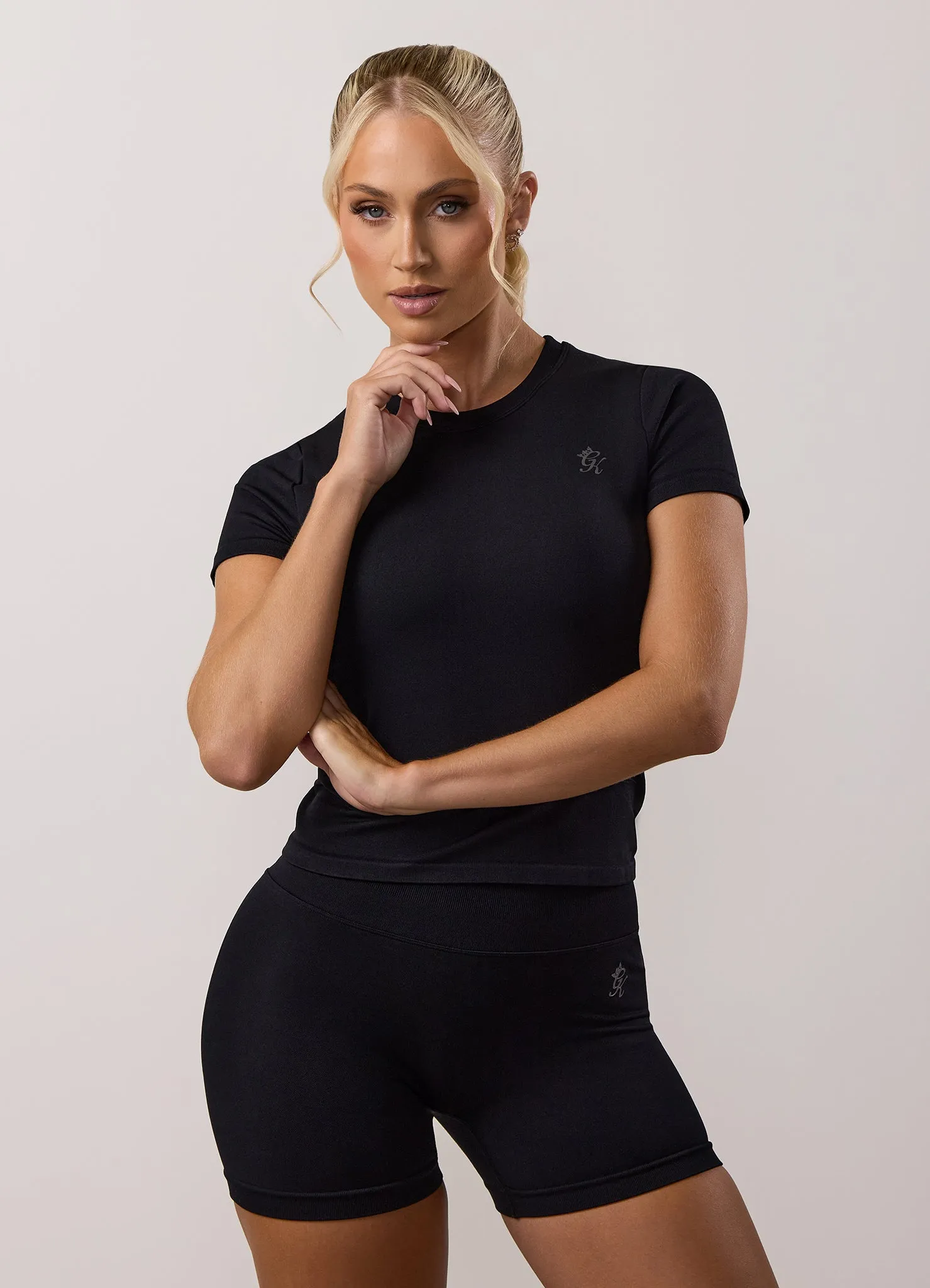 Gym King Sculpt Seamless Short Sleeve Tee - Black sold by The Gym King