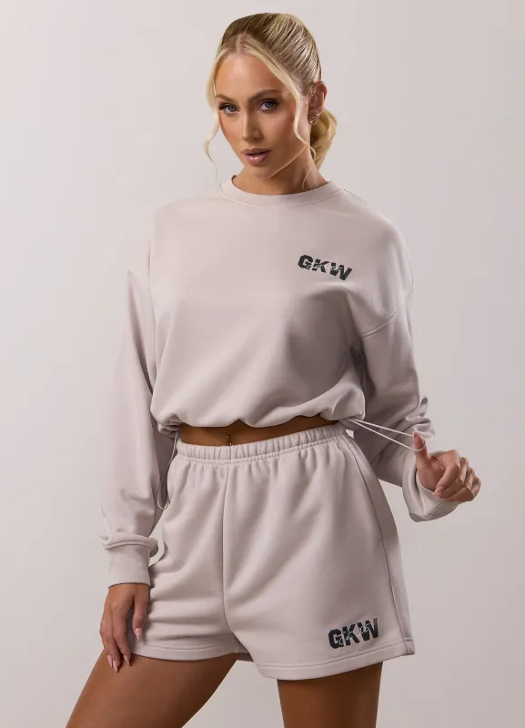 Gym King Revive Peached Crop Sweatshirt - Light Stone sold by The Gym King