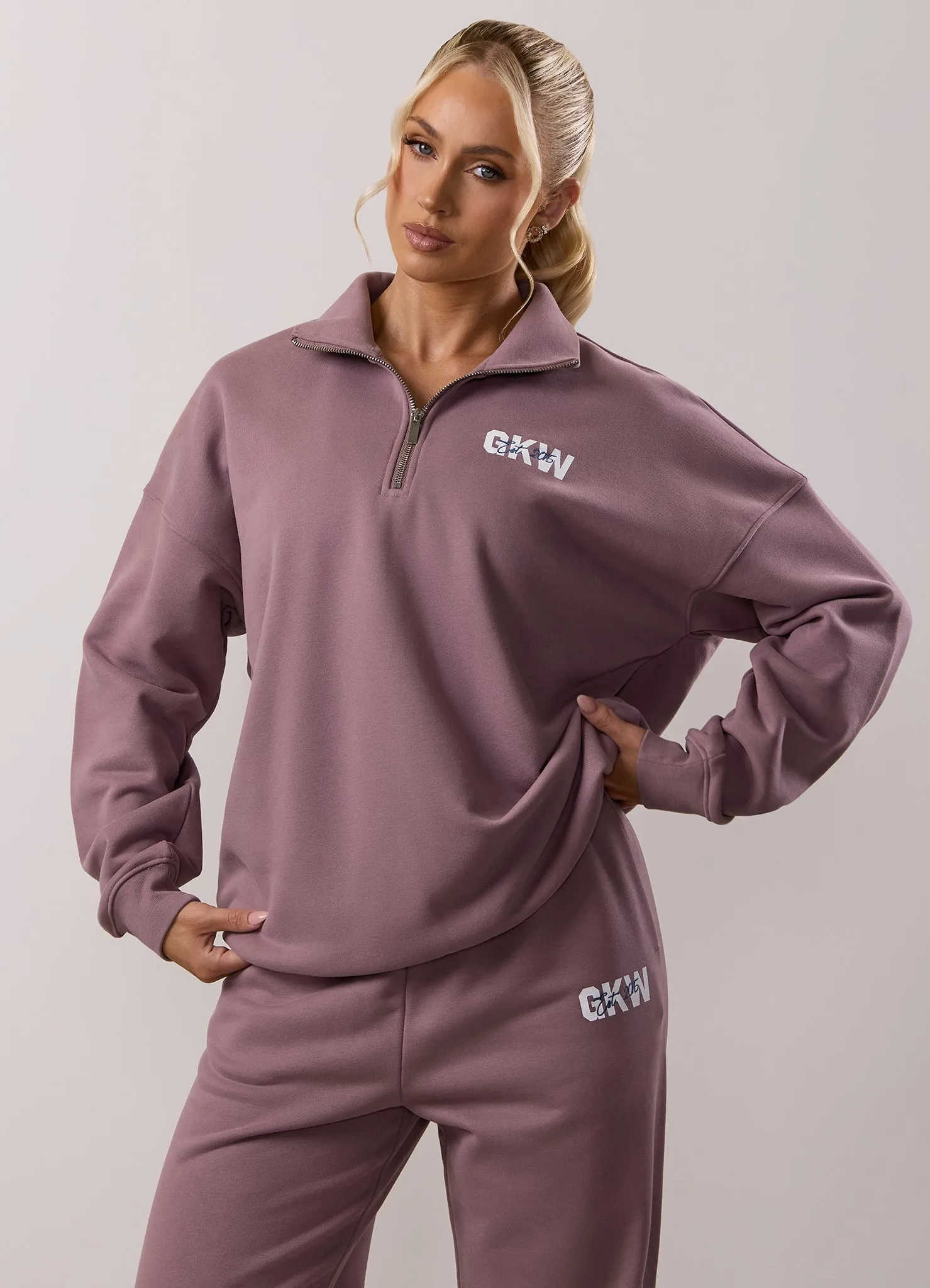 Gym King Revive Peached 1/4 Zip Funnel - Purple Fog sold by The Gym King