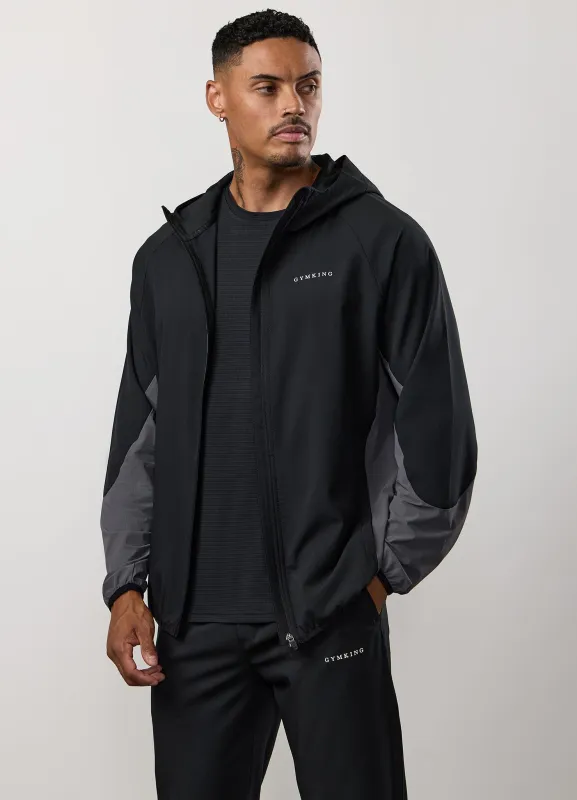 Gym King Progress Windbreaker - Black/Graphite sold by The Gym King