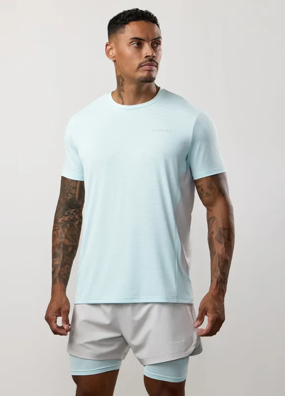 Gym King Progress Performance Tee - Ice Blue/Light Grey sold by The Gym King