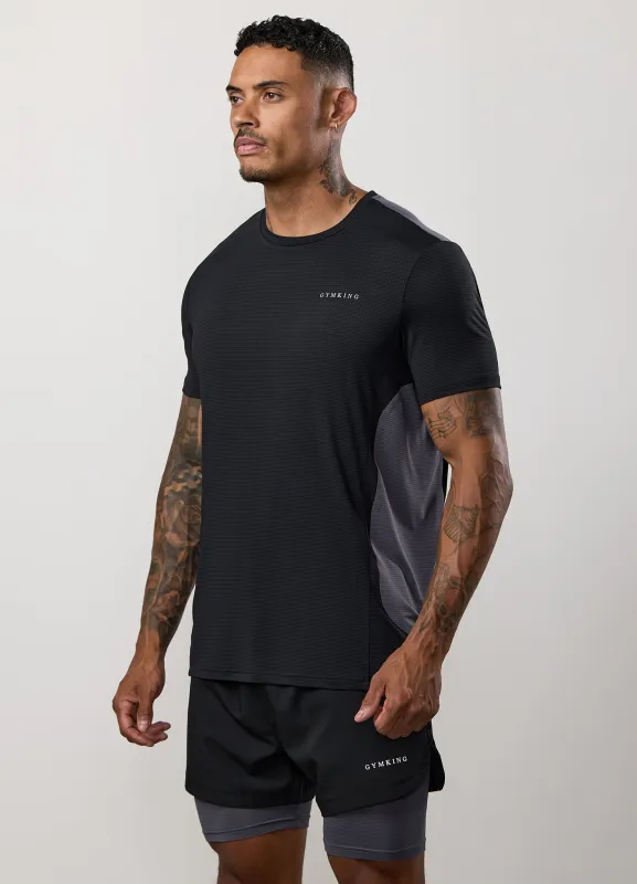 Gym King Progress Performance Tee - Black/Graphite sold by The Gym King