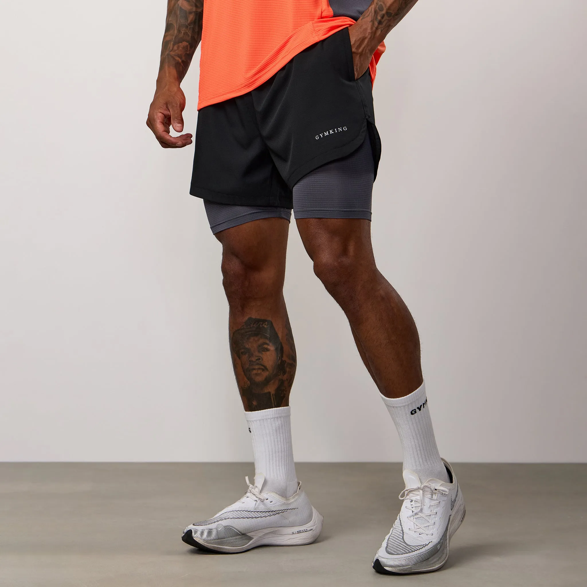 Gym King Progress 2-In-1 Short - Black/Graphite sold by The Gym King product image thumbnail 2