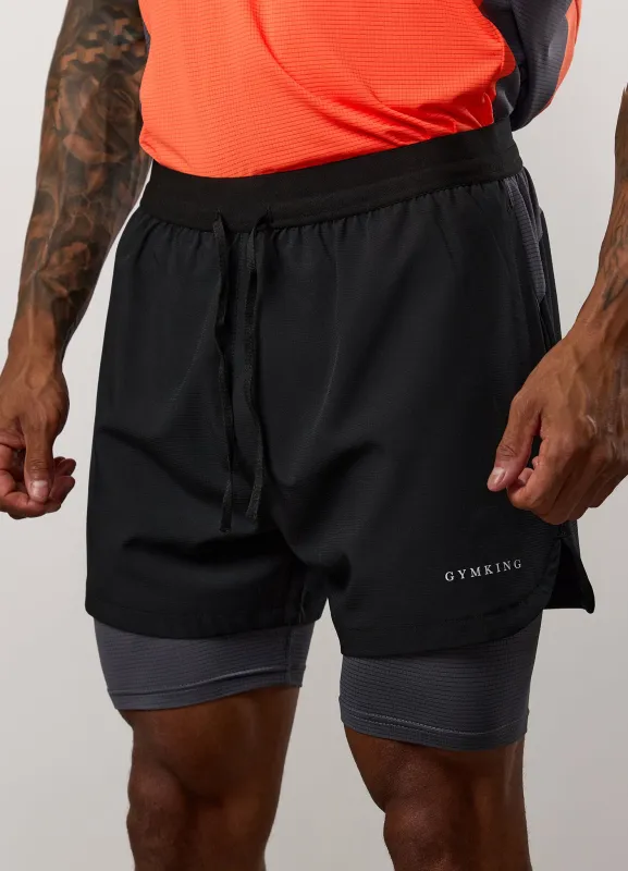 Gym King Progress 2-In-1 Short - Black/Graphite sold by The Gym King