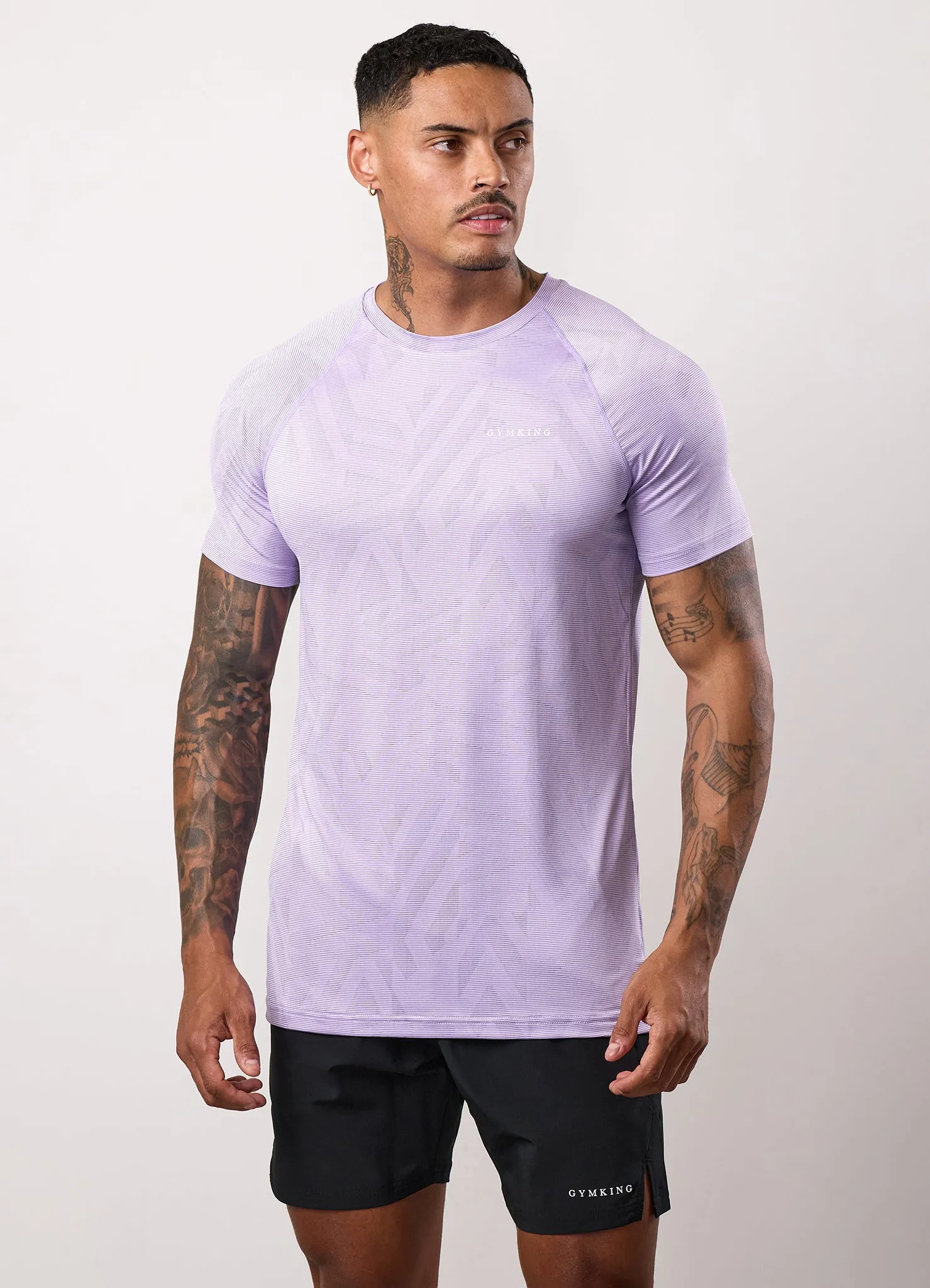Gym King Limitless Abstract Knit Tee - Violet Sky sold by The Gym King