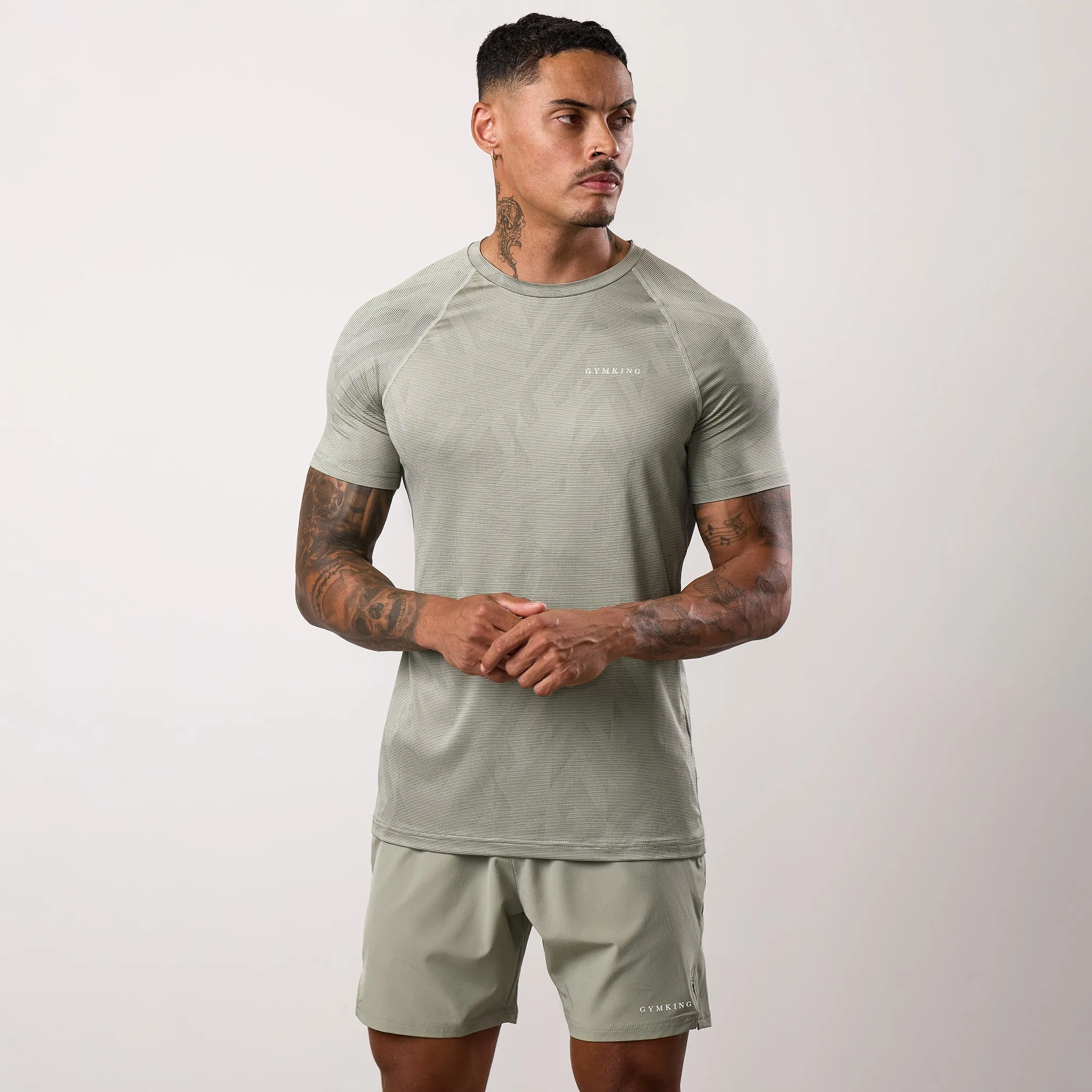 Gym King Limitless Abstract Knit Tee - Soft Khaki sold by The Gym King product image thumbnail 2