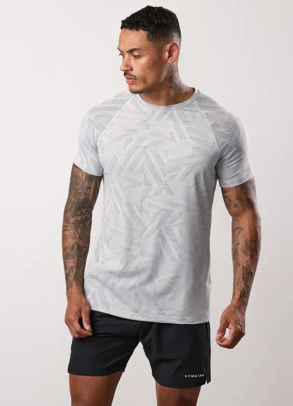 Gym King Limitless Abstract Knit Tee - White/Black sold by The Gym King