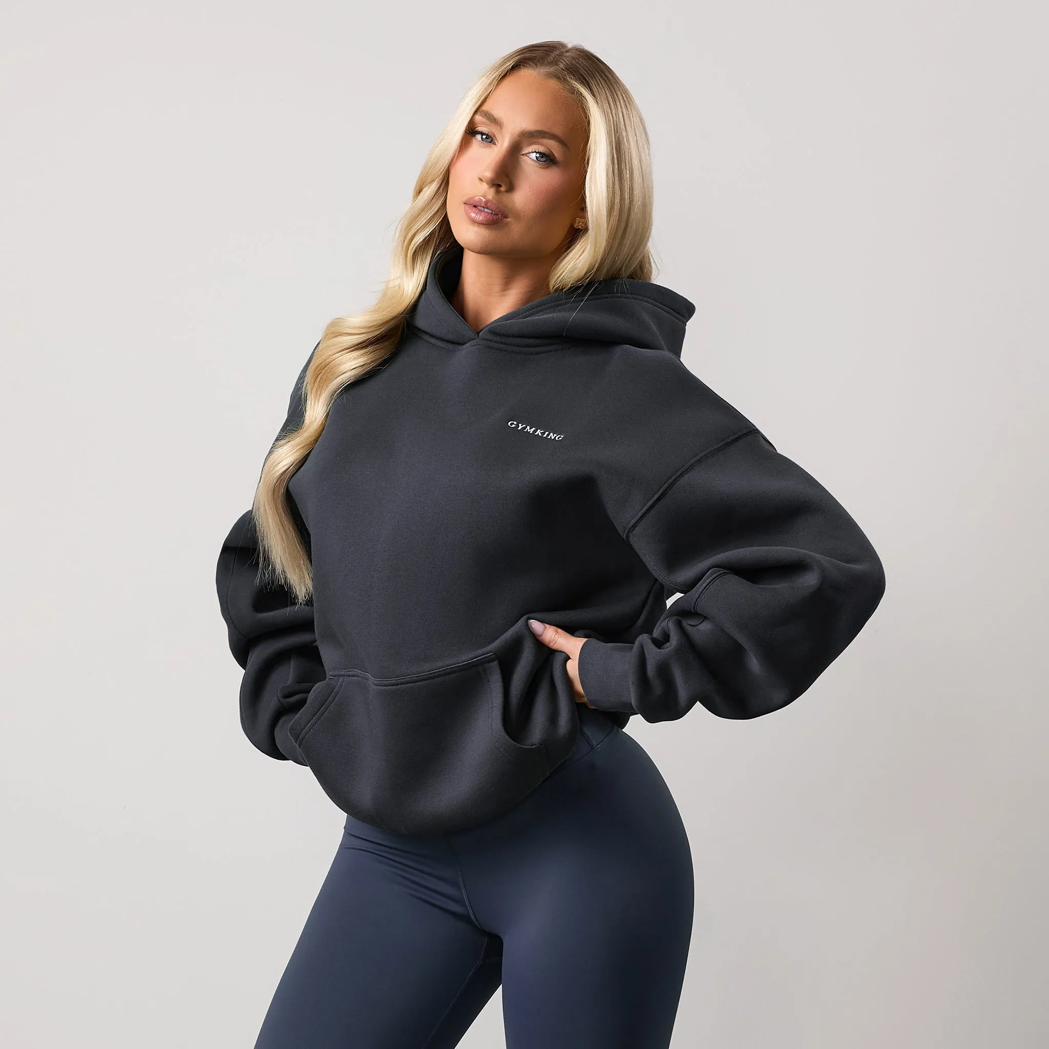 Gym King 365 Relaxed Fit Fleece Hood - Midnight Blue sold by The Gym King product image thumbnail 2