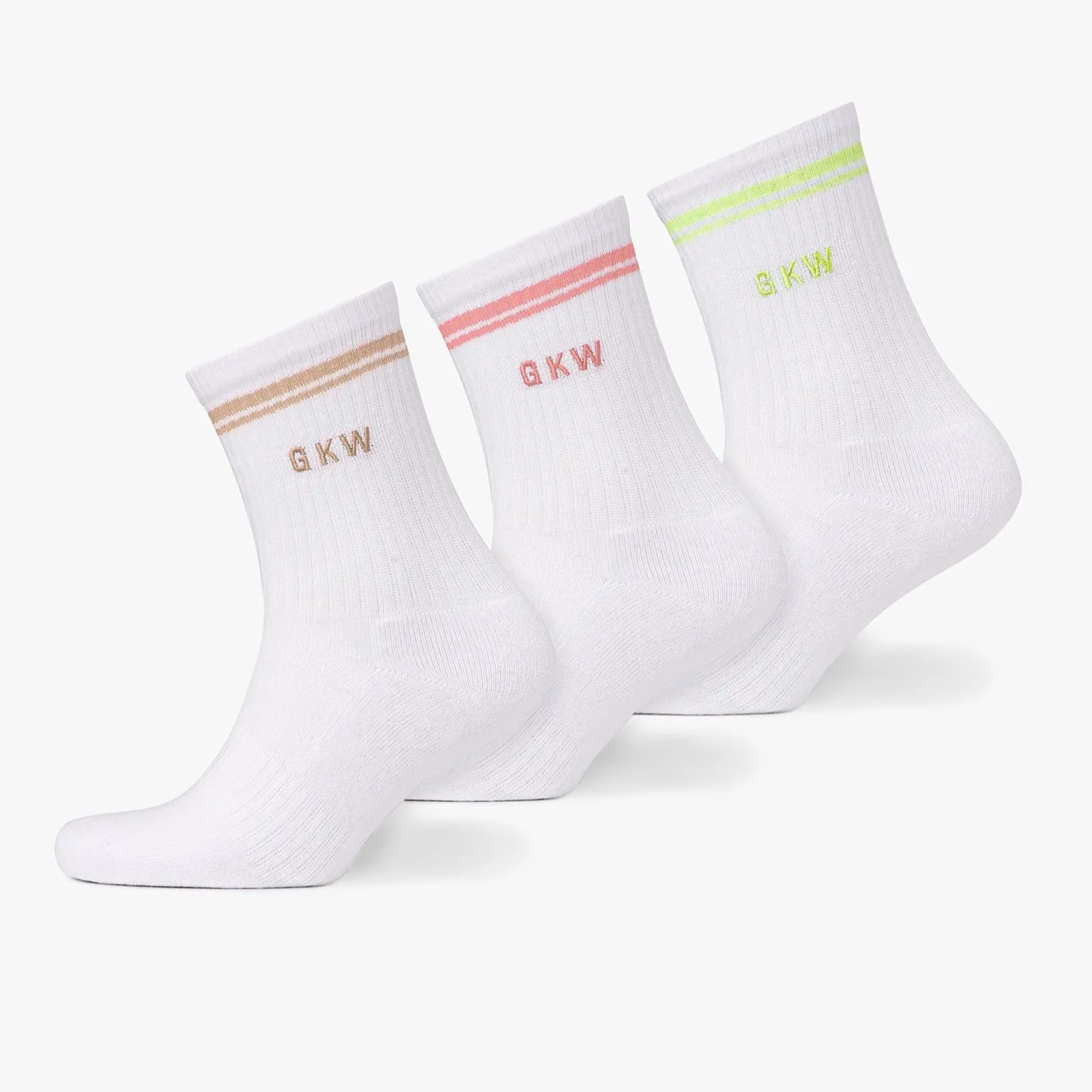 GKW Tipping Crew Sock - White/Matcha Green/Pink Blush/Light Stone sold by The Gym King product image thumbnail 2