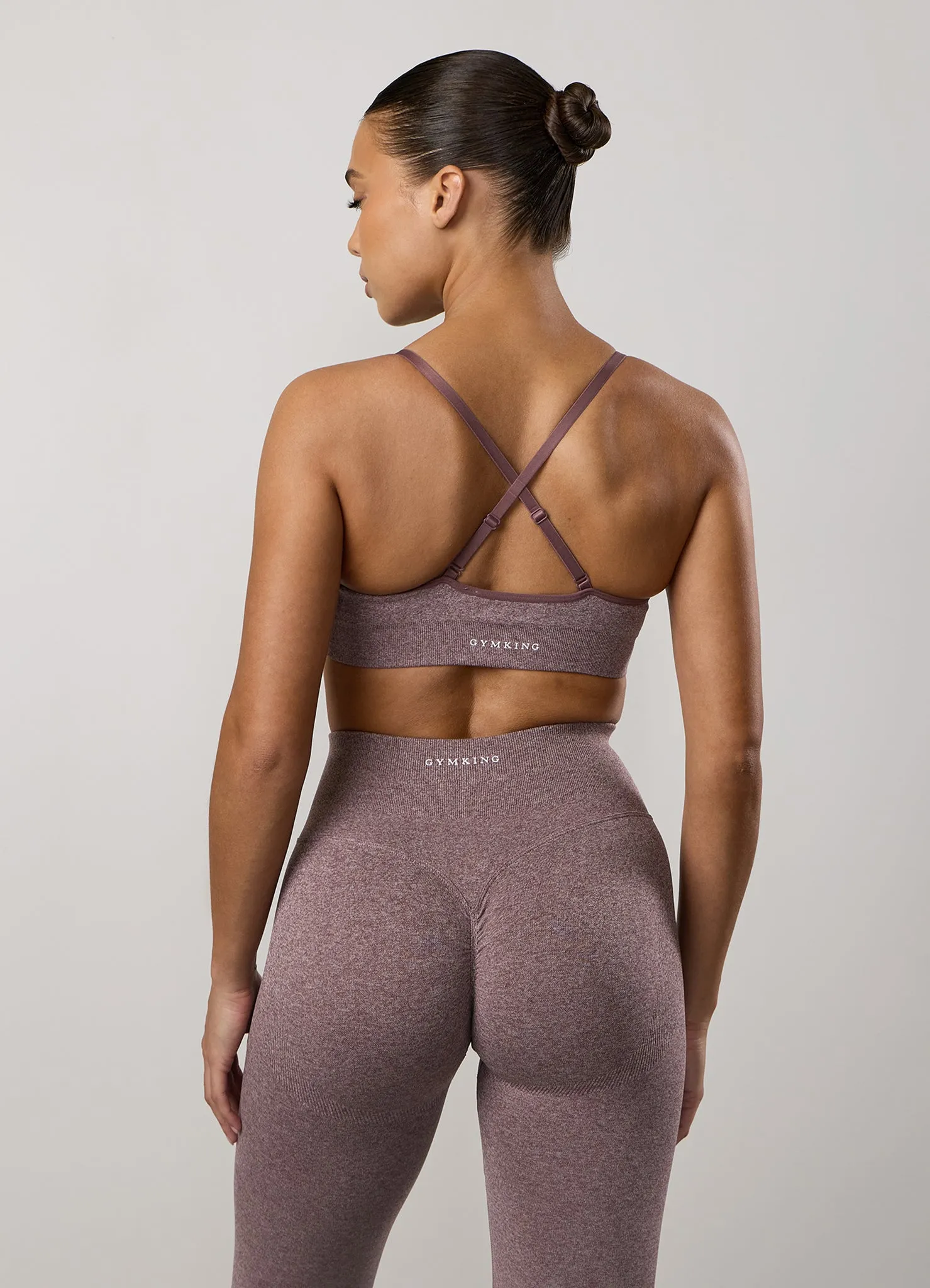 Gym King Sculpt Marl Scrunch Bra - Grape sold by The Gym King product image thumbnail 3