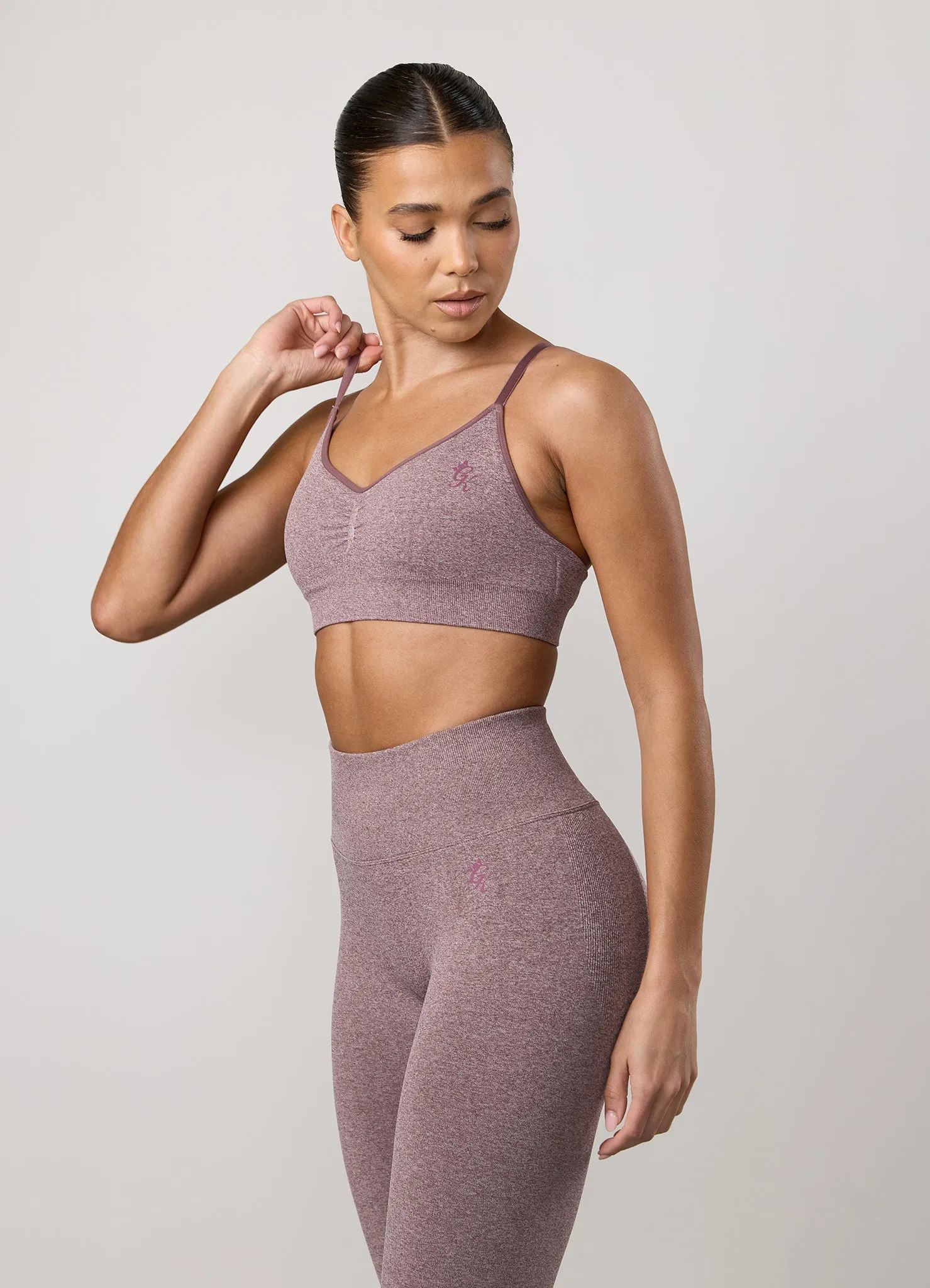 Gym King Sculpt Marl Scrunch Bra - Grape sold by The Gym King