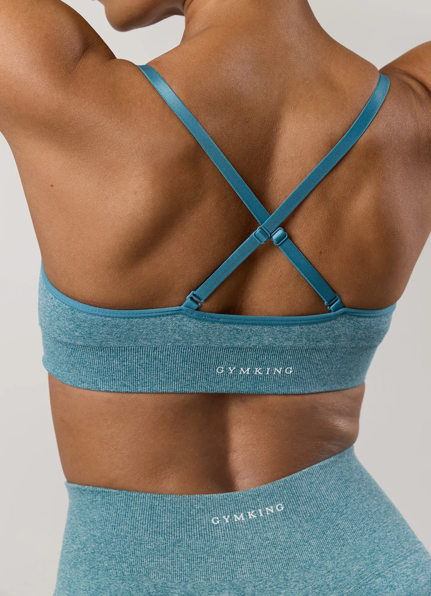 Gym King Sculpt Marl Scrunch Bra - Sea Mist sold by The Gym King product image thumbnail 4